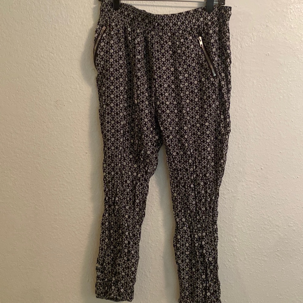 Breeze Over floral zipper joggers pants